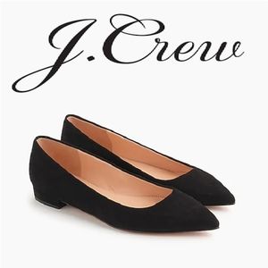 J.Crew NWT Black Suede Flats